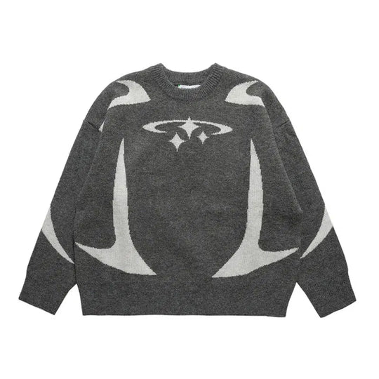 Star Pattern Knitted Jumper – Men's Relaxed Wool-Blend Knit