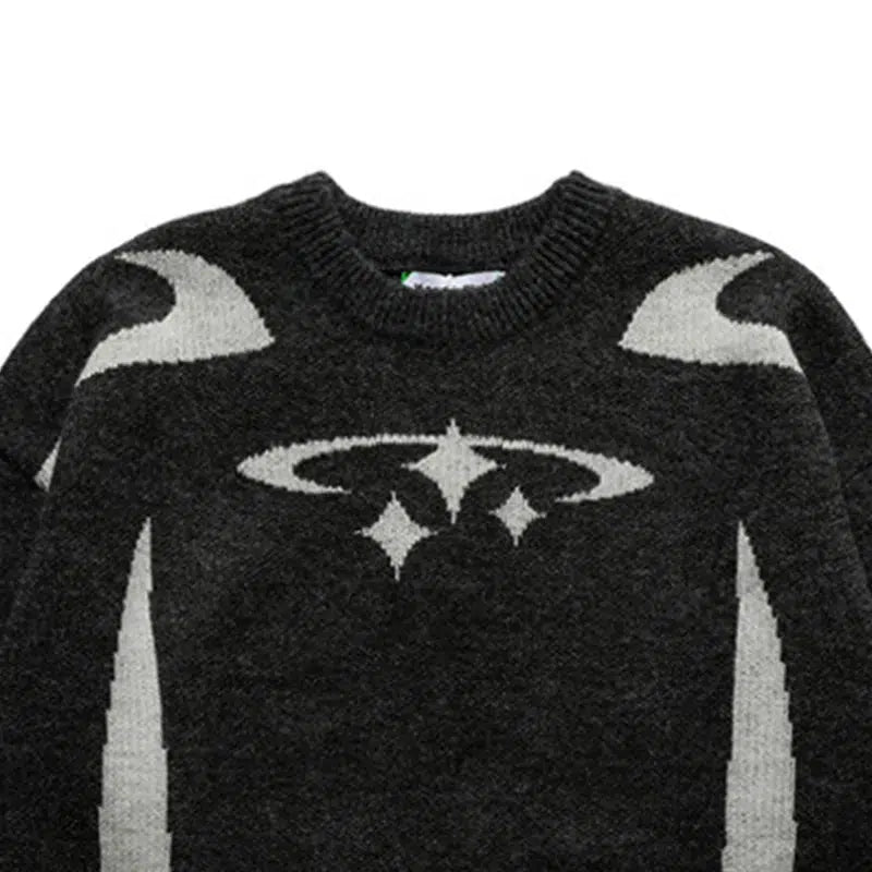 Star Pattern Knitted Jumper – Men's Relaxed Wool-Blend Knit