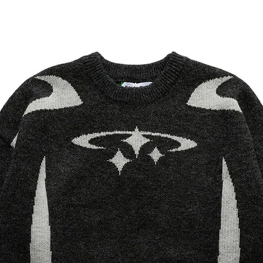 Star Pattern Knitted Jumper – Men's Relaxed Wool-Blend Knit
