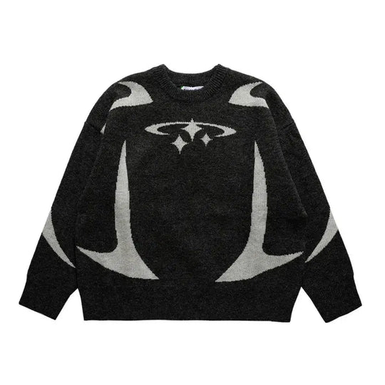 Star Pattern Knitted Jumper – Men's Relaxed Wool-Blend Knit