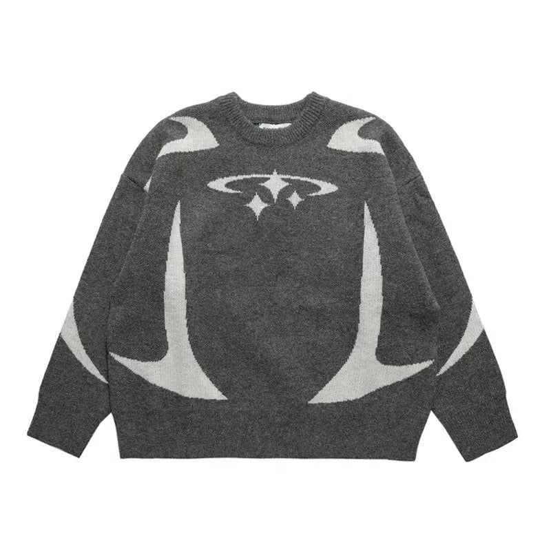 Star Pattern Knitted Jumper – Men's Relaxed Wool-Blend Knit