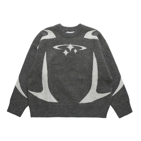 Star Pattern Knitted Jumper – Men's Relaxed Wool-Blend Knit