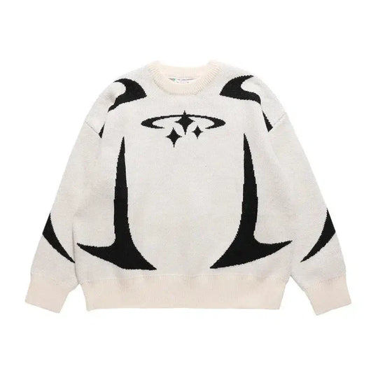 Star Pattern Knitted Jumper – Men's Relaxed Wool-Blend Knit