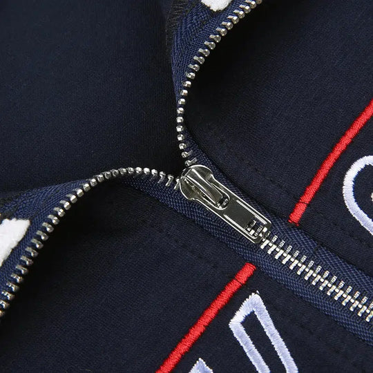 Knitted Racing Jacket – Women's Sporty Retro Zip-Up