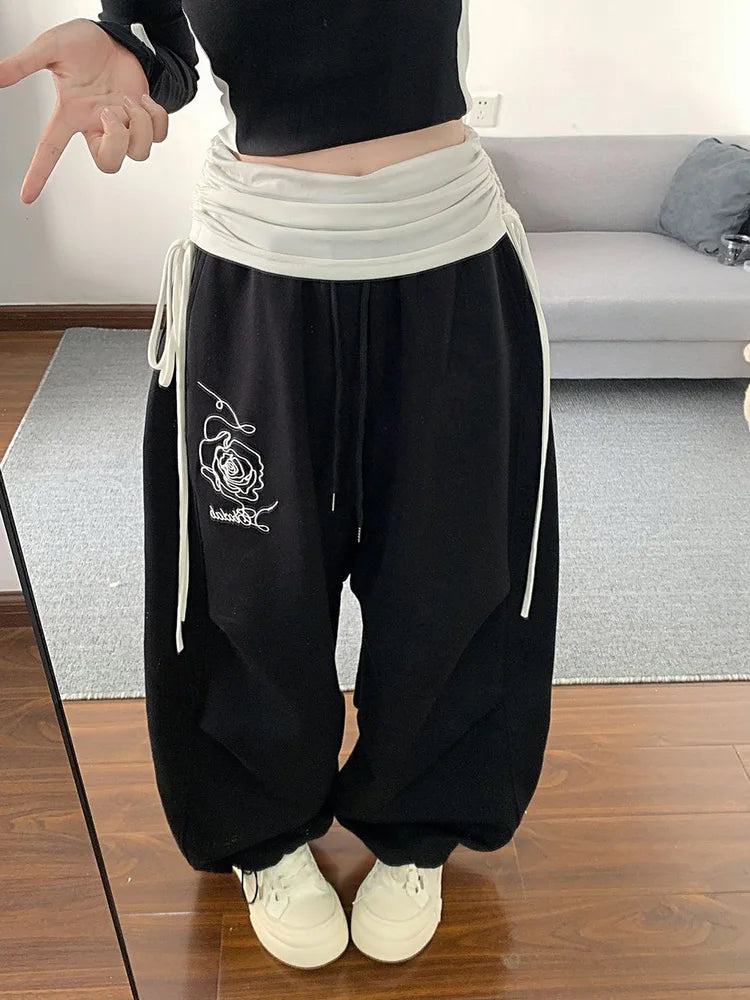 Boyfriend Fit Joggers – Women's High-Waist Layered Sweatpants