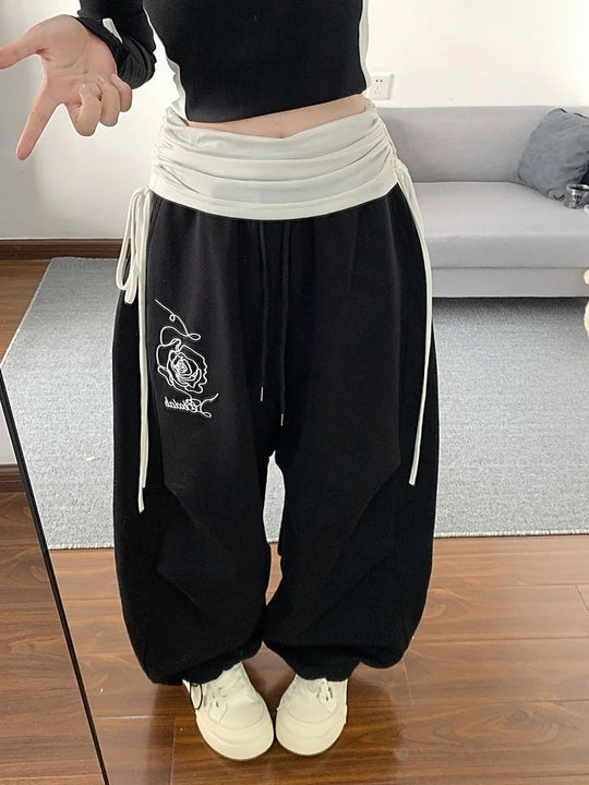 Boyfriend Fit Joggers – Women's High-Waist Layered Sweatpants