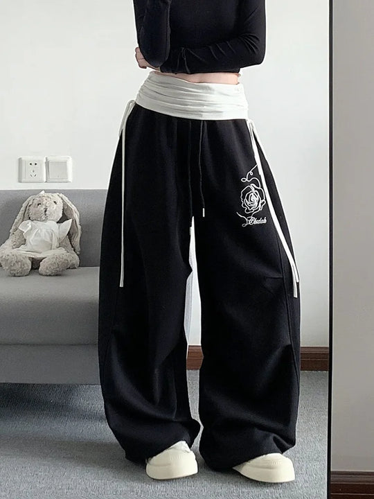 Boyfriend Fit Joggers – Women's High-Waist Layered Sweatpants