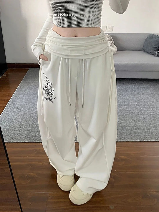 Boyfriend Fit Joggers – Women's High-Waist Layered Sweatpants