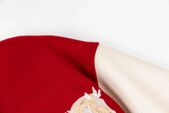 Embroidered Varsity Jacket – Unisex Baseball Faux Leather Coat