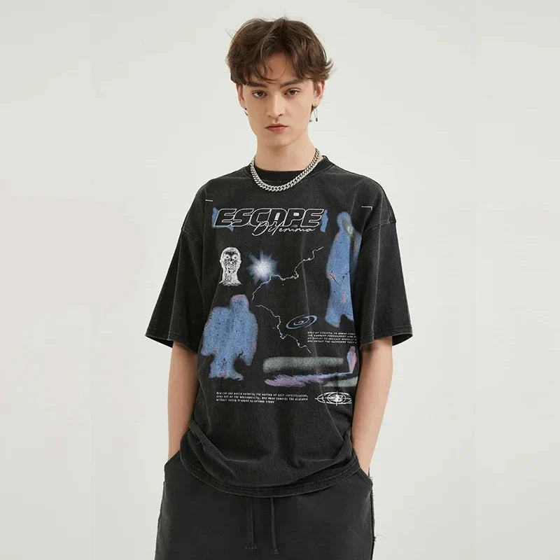 Locked In Graphic Tee – Men's Baggy Cotton T-Shirt