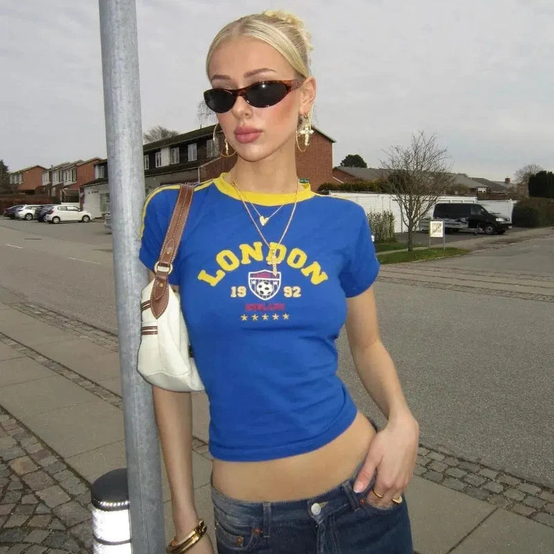 London Flag Baby Tee – Women's Fitted Crop Top