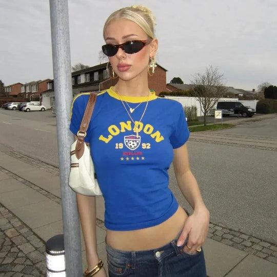London Flag Baby Tee – Women's Fitted Crop Top