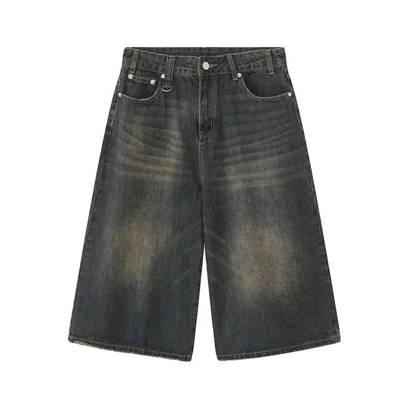 Long Denim Jorts – Unisex Wide-Leg Baggy Shorts