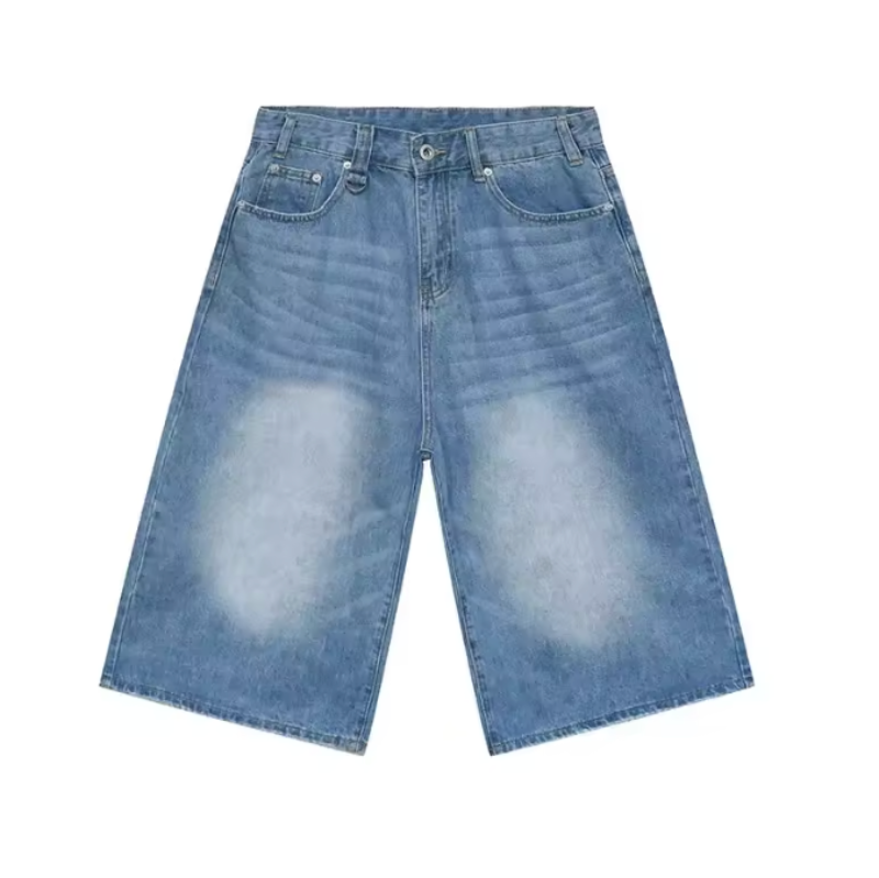 Long Denim Jorts – Unisex Wide-Leg Baggy Shorts