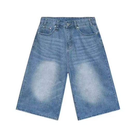 Long Denim Jorts – Unisex Wide-Leg Baggy Shorts