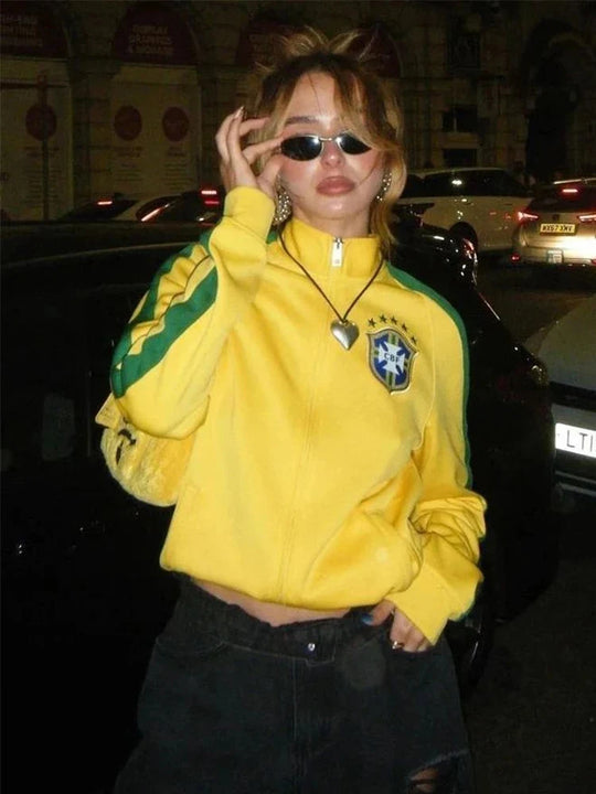 Brazil Track Jacket – Women's Baggy Oversized Zip-Up