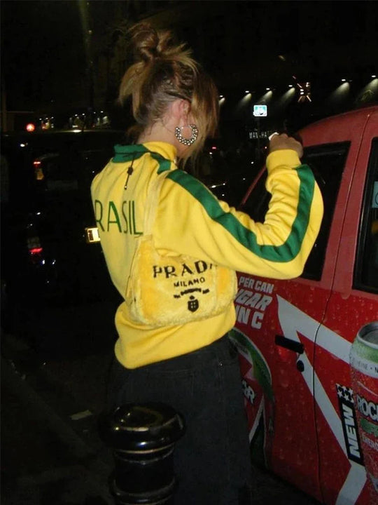 Brazil Track Jacket – Women's Baggy Oversized Zip-Up