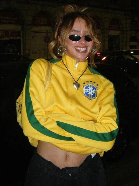 Brazil Track Jacket – Women's Baggy Oversized Zip-Up