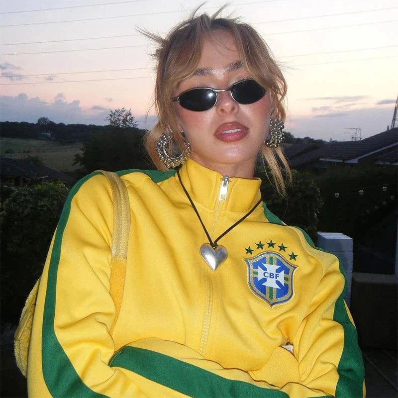 Brazil Track Jacket – Women's Baggy Oversized Zip-Up