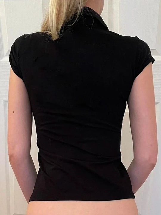 Workwear Collar Top – Women's Fitted Button-Up Blouse