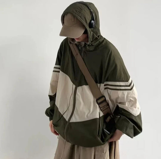 Shell Suit Jacket – Unisex Oversized Zip-Up Coat