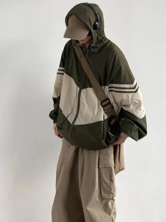 Shell Suit Jacket – Unisex Oversized Zip-Up Coat