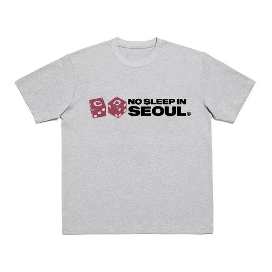 No Sleep In Seoul Graphic Tee – Men's Baggy Cotton T-Shirt