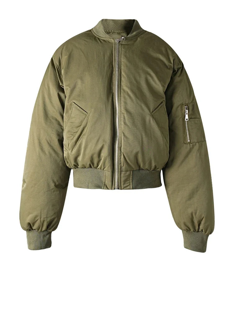 Padded Bomber Jacket – Unisex Cropped Boxy Coat