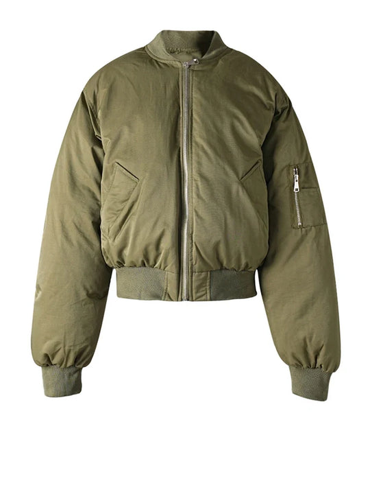 Padded Bomber Jacket – Unisex Cropped Boxy Coat