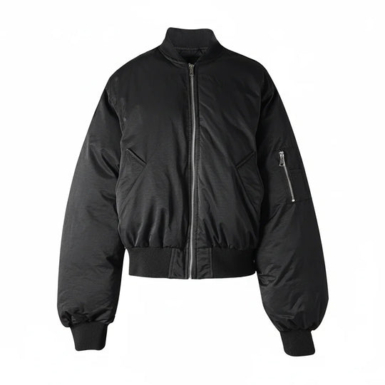 Padded Bomber Jacket – Unisex Cropped Boxy Coat