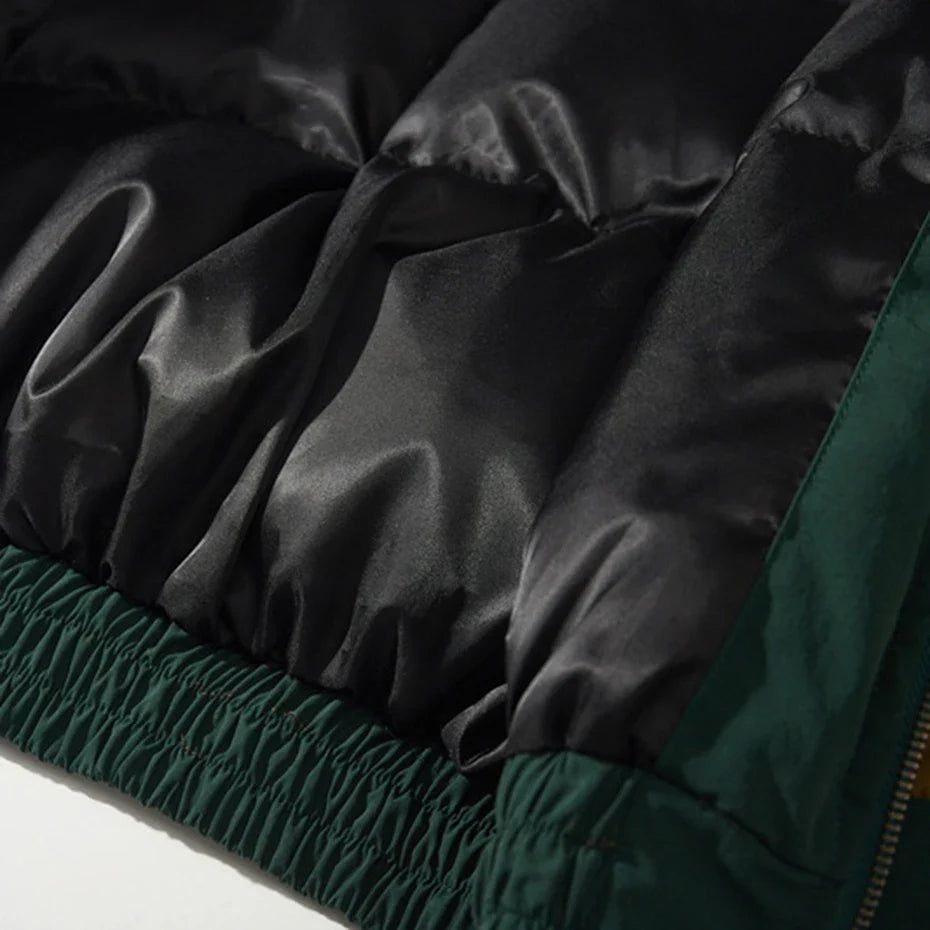 Patchwork Puffer Jacket – Unisex Relaxed Winter Coat