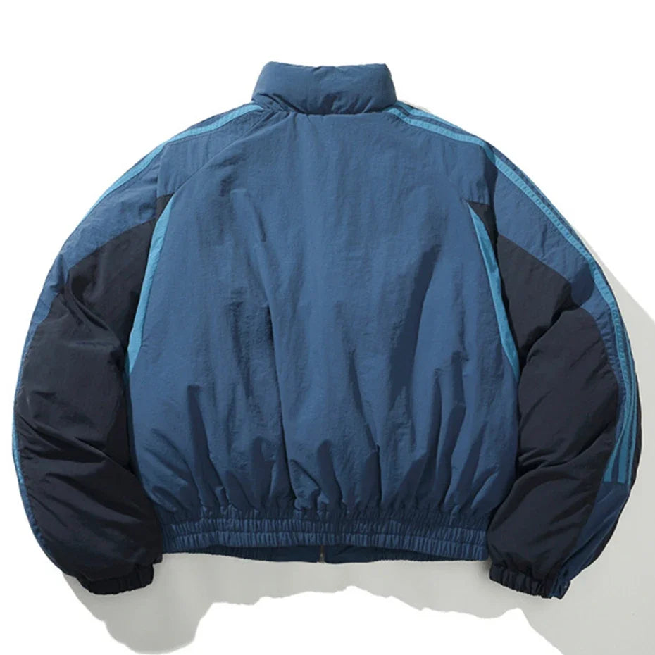 Patchwork Puffer Jacket – Unisex Relaxed Winter Coat