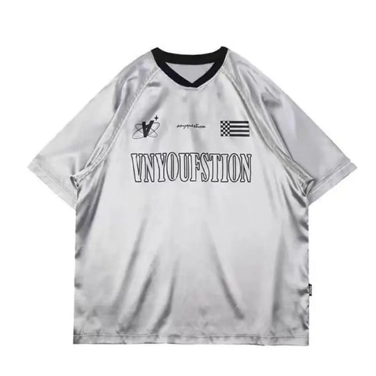 Patchwork Graphic Jersey – Women's Oversized Baggy Top