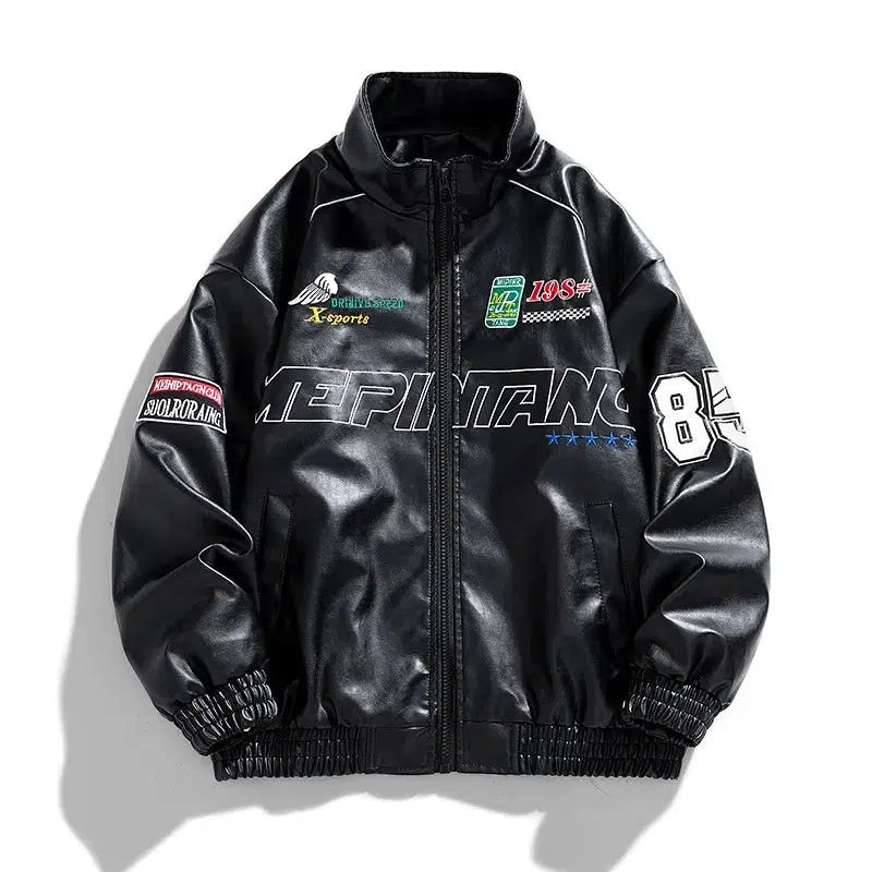 Racing Leather Jacket – Unisex Oversized Motorsport Bomber