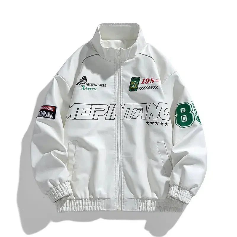 Racing Leather Jacket – Unisex Oversized Motorsport Bomber