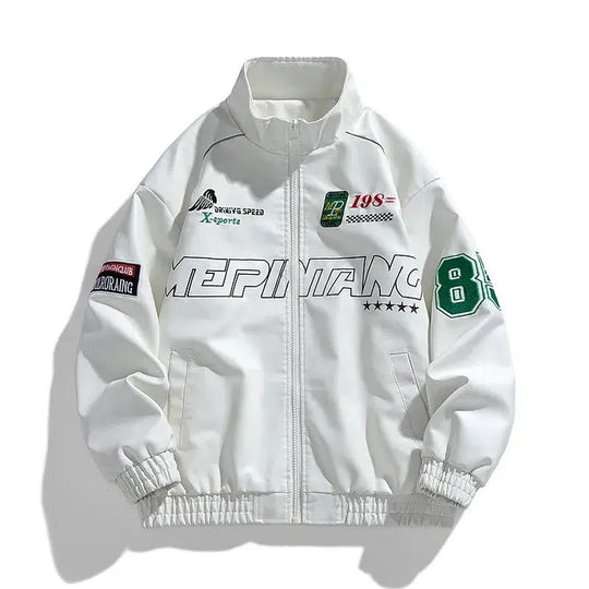 Racing Leather Jacket – Unisex Oversized Motorsport Bomber