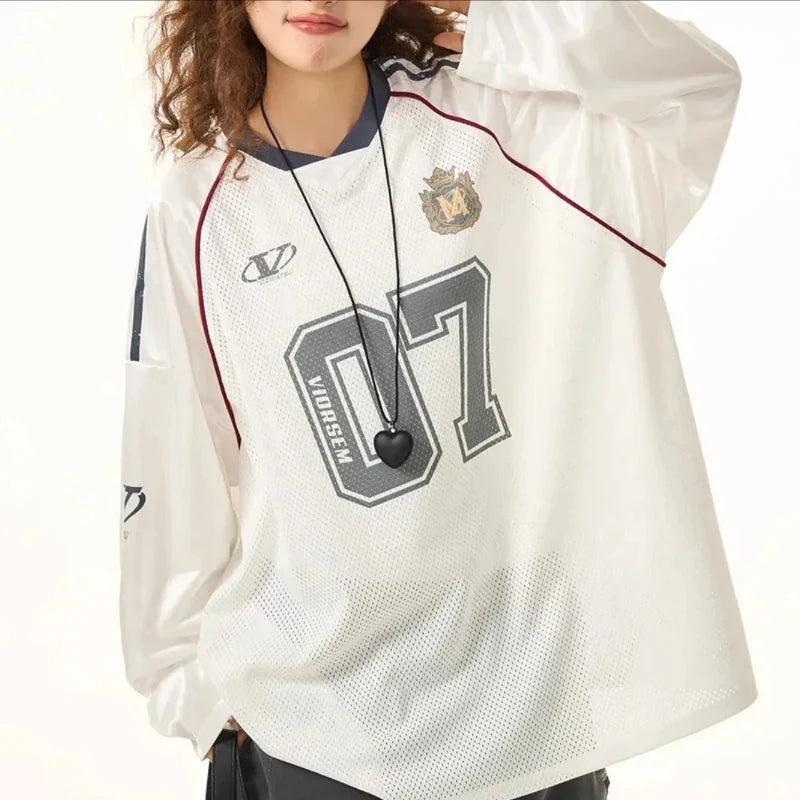 Retro Printed Jersey Tee – Unisex Long Sleeve Graphic T-Shirt