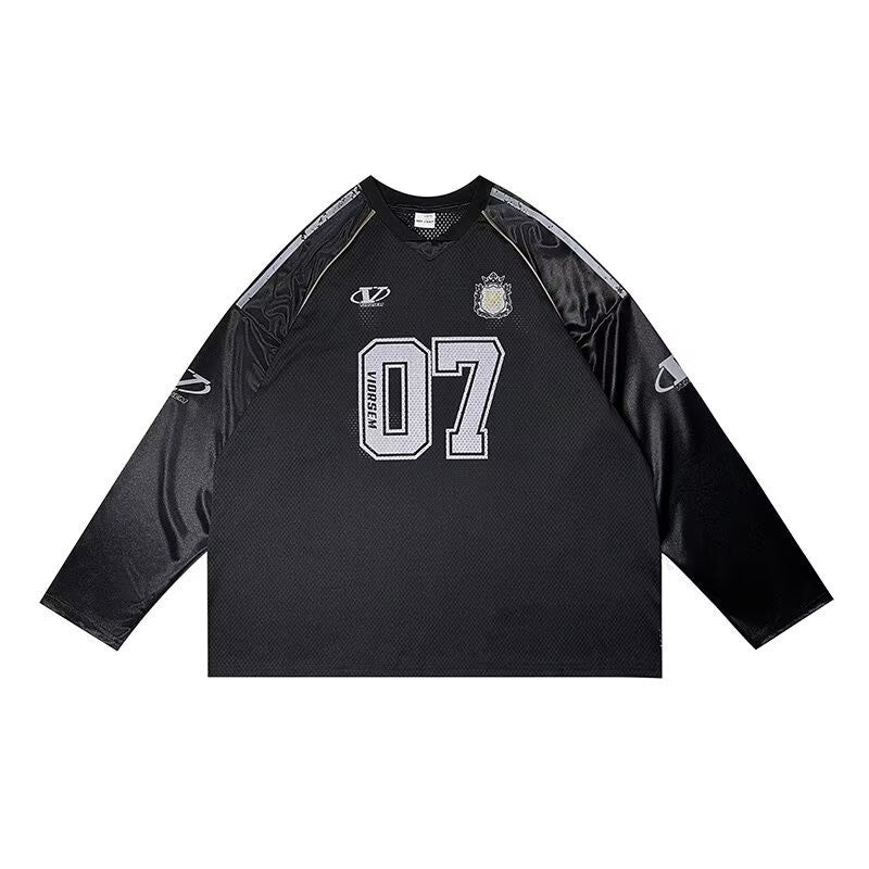 Retro Printed Jersey Tee – Unisex Long Sleeve Graphic T-Shirt