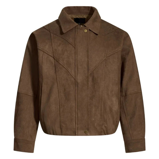 Spliced Suede Jacket – Men's Cropped Retro Coat