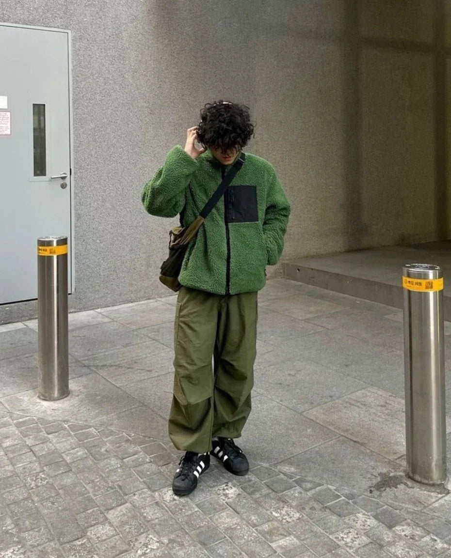 Reversible Sherpa Fleece Jacket – Unisex 8 Ball Coat