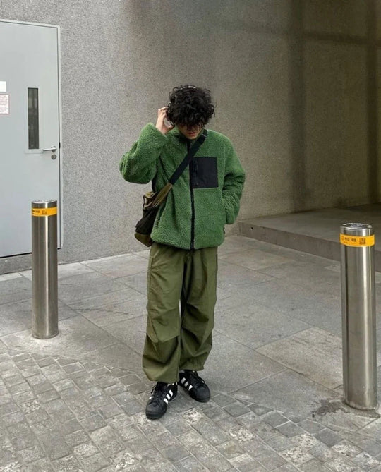 Reversible Sherpa Fleece Jacket – Unisex 8 Ball Coat