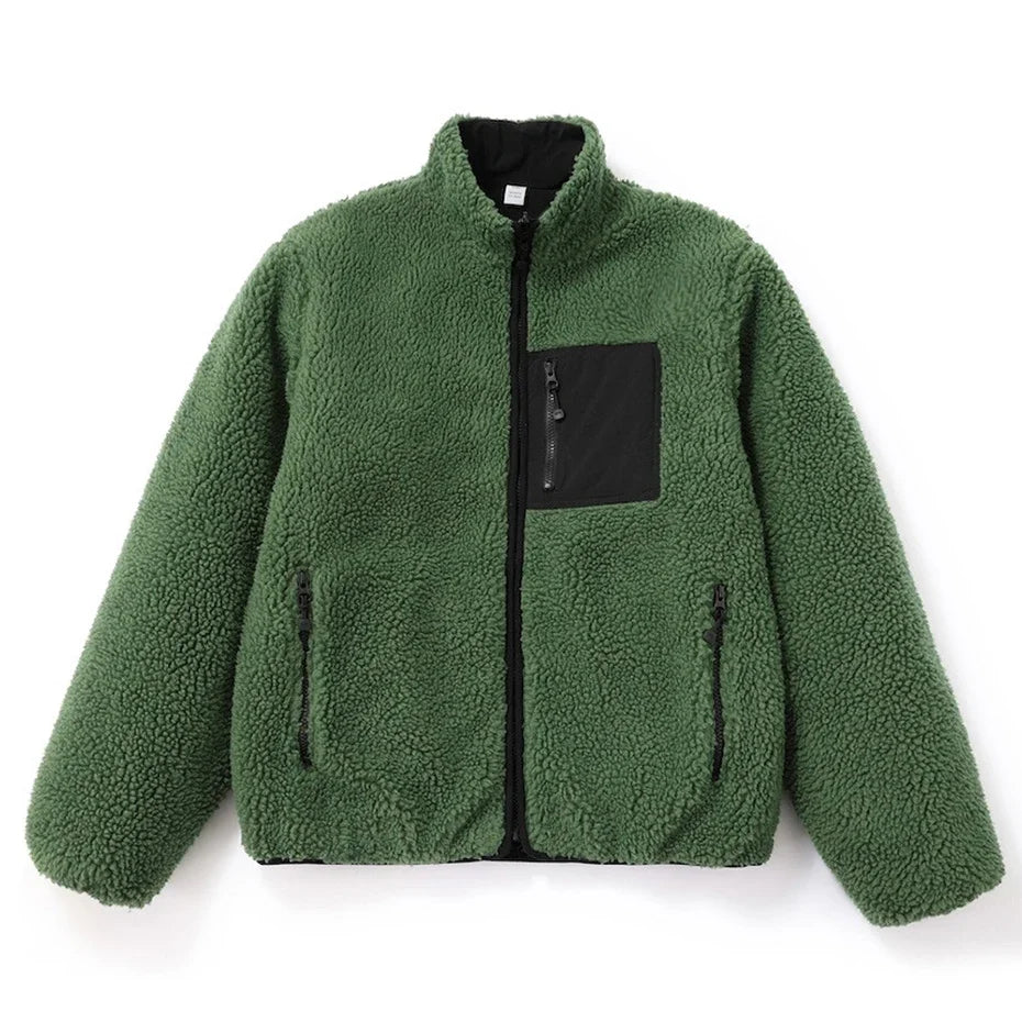 Reversible Sherpa Fleece Jacket – Unisex 8 Ball Coat
