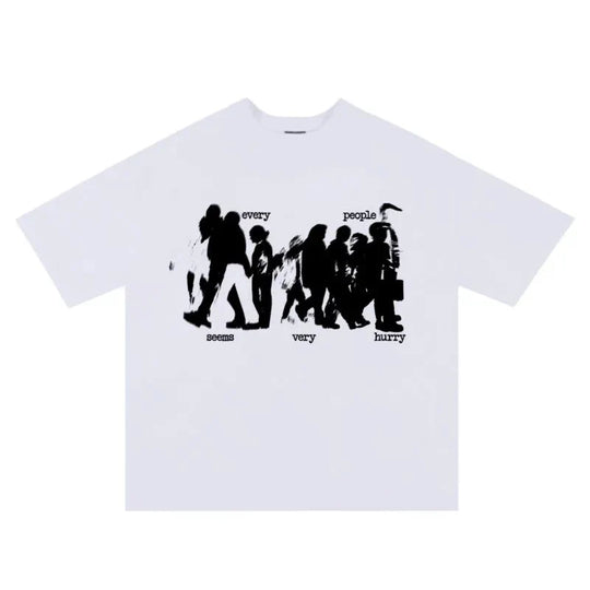 Rushed Graphic Tee – Men's Baggy Urban Life Cotton T-Shirt