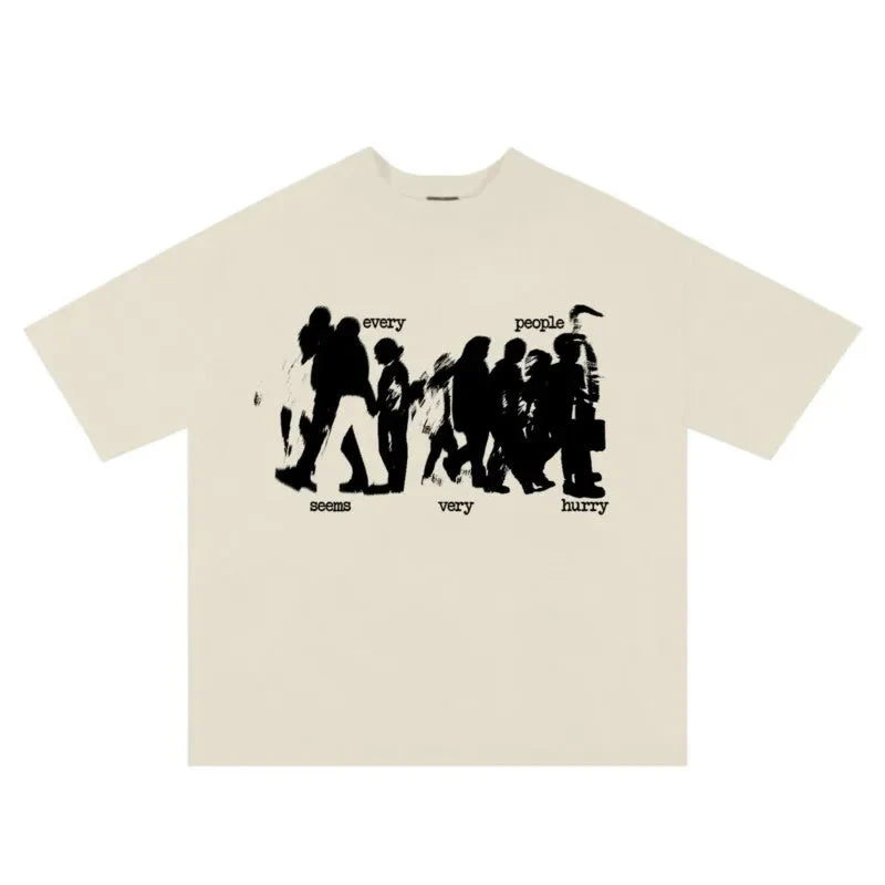 Rushed Graphic Tee – Men's Baggy Urban Life Cotton T-Shirt