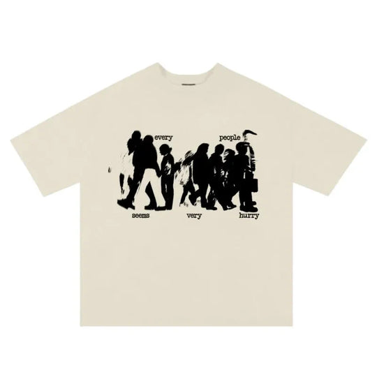 Rushed Graphic Tee – Men's Baggy Urban Life Cotton T-Shirt