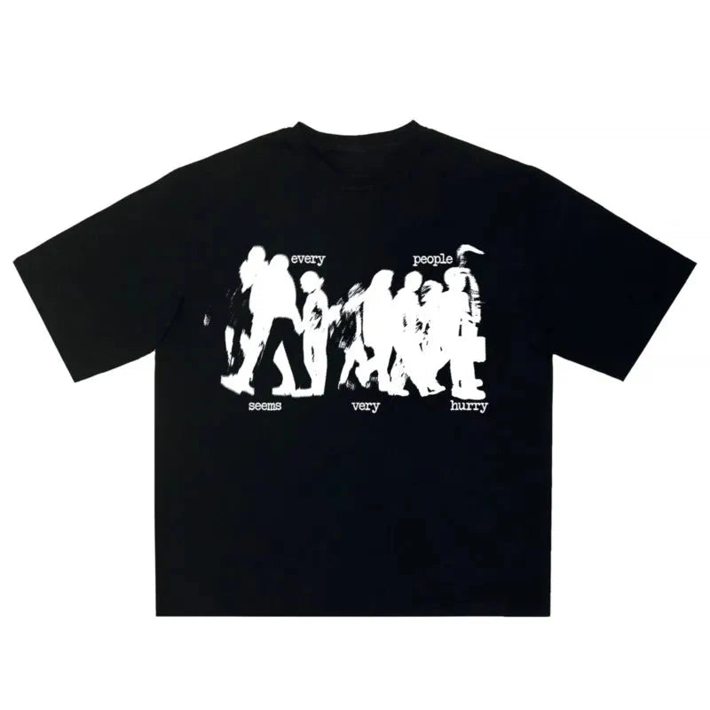 Rushed Graphic Tee – Men's Baggy Urban Life Cotton T-Shirt