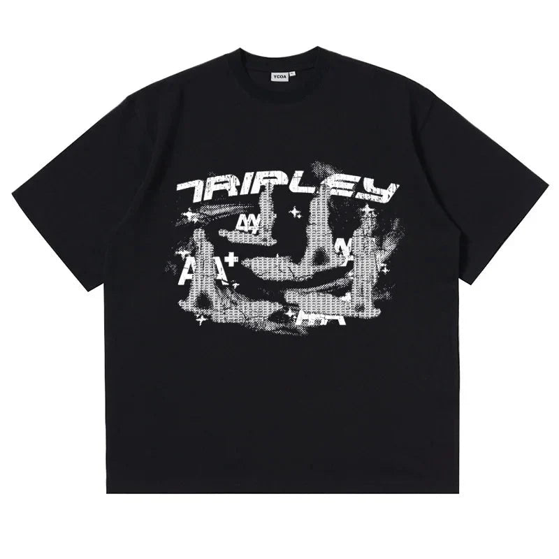 Shadow Walk Graphic Tee – Men's Baggy Distressed T-Shirt