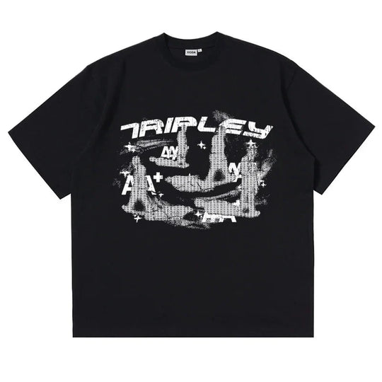 Shadow Walk Graphic Tee – Men's Baggy Distressed T-Shirt