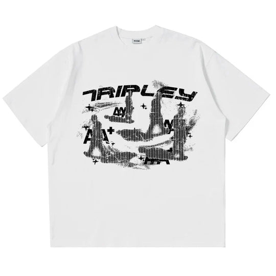 Shadow Walk Graphic Tee – Men's Baggy Distressed T-Shirt