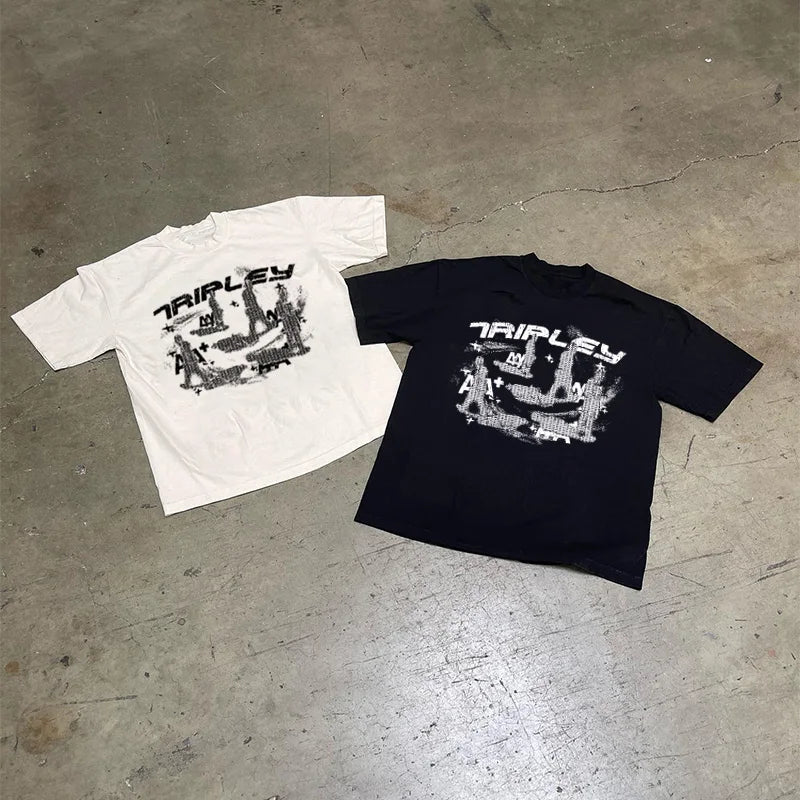 Shadow Walk Graphic Tee – Men's Baggy Distressed T-Shirt